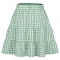 thumbnail image 3 of IROINNID Women's Skirt Casual Fashion Plaid Skirt High Waist Loose A-Line Temperamental Sweet Skirt Mid Comfort Waist Mid Print Skirt, 3 of 3
