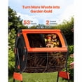 thumbnail image 2 of KFFKFF 53 Gallon Dual Chamber Outdoor Compost Tumbler with Sliding Doors and Ventilation System, Rotating Compost Bin for Garden, Kitchen, and Yard Waste, 2 of 9