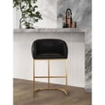 thumbnail image 2 of Manhattan Comfort Louvre Upholstered Counter Stool with Steel Base in Black, 2 of 19