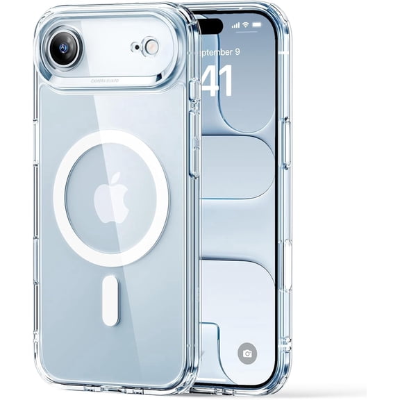 MagSafe Magnetic Clear Case for iPhone 16e, Crystal Transparent Shockproof Protective Cover with Camera Guard, Anti-Yellow Slim TPU Bumper Case, Wireless Charging Compatible
