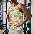 thumbnail image 5 of Uemuo Lemon Pattern Men's Muscle Shirts Sleeveless Dry Fit Gym Workout Tank Top Lightweight Sports Tank Top Beach Tank Top, Loose-fit Sleeveless Shirt-Medium, 5 of 7