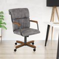 thumbnail image 2 of Chromcraft Douglas Caster Dining Chairs in Chestnut and Gray Finish (set of 2) Walnut/Texture Bronze Walnut Finish, 2 of 5