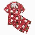 thumbnail image 5 of sdbrld Kids Girls Christmas Pajama, 2Pcs Soft Stretch Button Down Pjs Short Sleeve Sleepwear and Shorts Matching Set Sizes 4-5 Years, 5 of 5