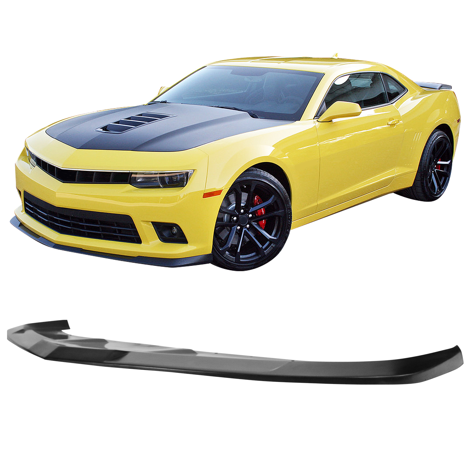 Ikon Motorsports Compatible with 14-15 Chevy Camaro SS 1LE Style Splitter Front Bumper Lip PU