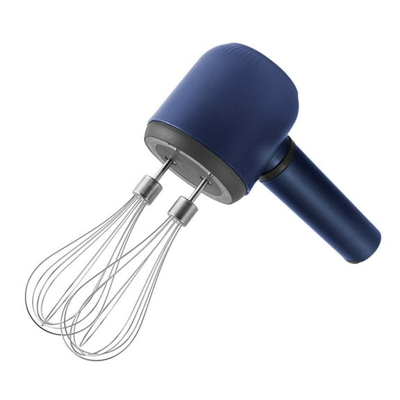 Btomtd Wireless Twin Stick Whisk and Hand Mixer, Rechargeable Handheld Egg Beater for Baking, Home Creamer and Frother Tool, Blue