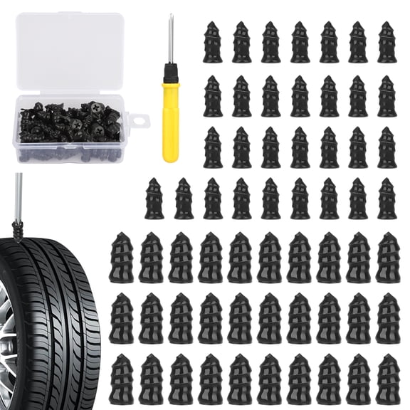 60pcs Tire Repair Rubber Nail, EEEkit Spiral Rubber Nails Vacuum Tire Repair Kits for Car, Motorcycle, Truck, Tractor Repair
