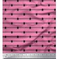 thumbnail image 1 of Soimoi Pink Cotton Cambric Fabric Stripe & Beetles Insects Decor Fabric Printed Yard 56 Inch Wide, 1 of 1