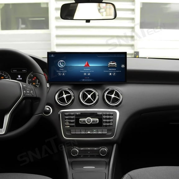 15.8 inch Carplay Screen Radio Multimedia Player for Mercedes A/GLA X156 2013-2015 NTG4.5 Models Universal Car Navigation GPS Upgrade Headunit Android Display Video 1080P Touch Screen Replace System