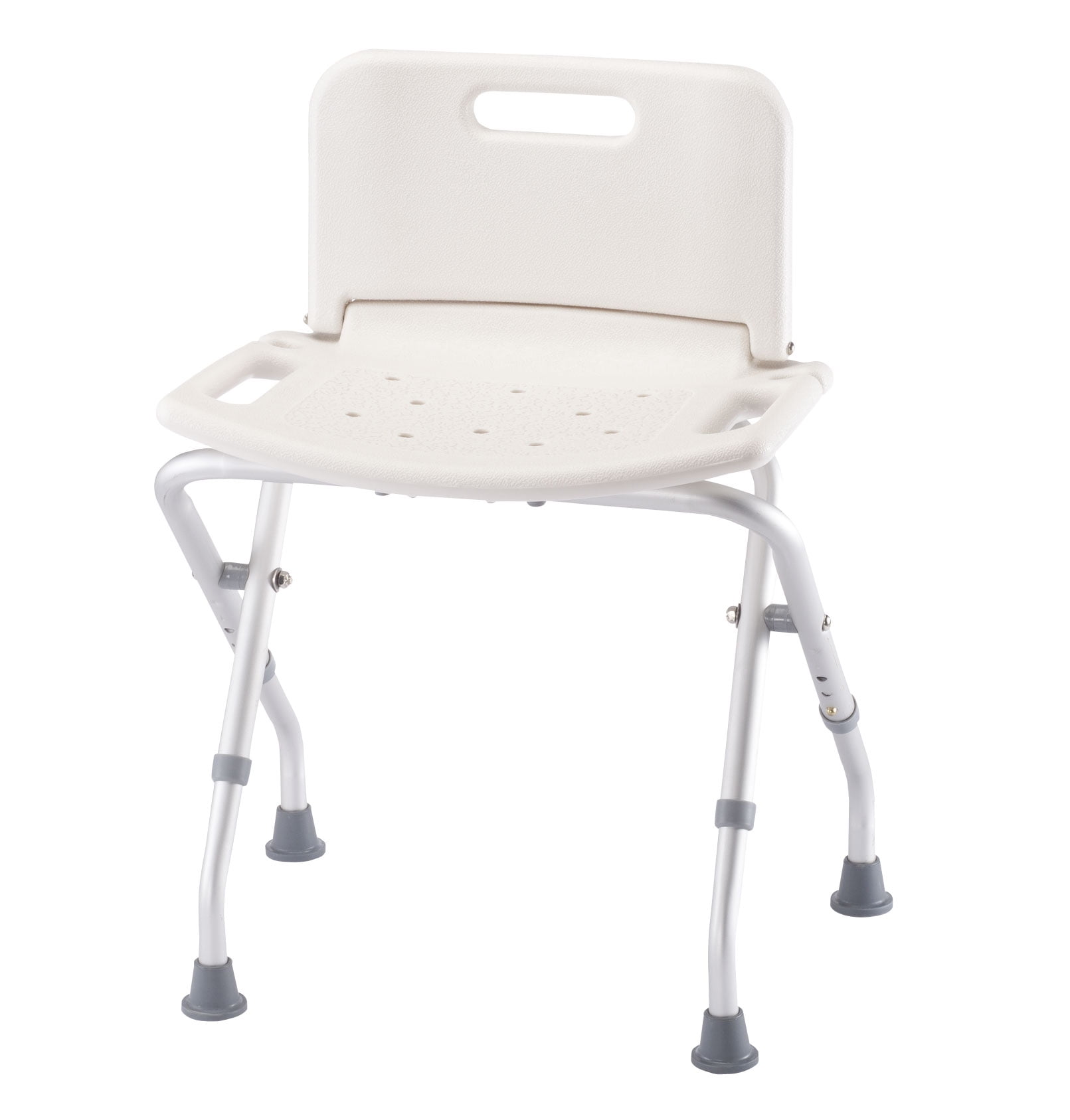 Folding Bath Seat with Back Support, Portable Shower Bench, White