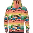 thumbnail image 7 of Pofeuu Hello Summer Print Mens Casual Hooded Collar Drawstring Hoodies Pullover Sweatshirts Casual Long Sleeve Shirts-Large, 7 of 7