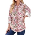 thumbnail image 2 of Fantaslook Womens Button Down Shirts Boho Floral Printed Long Sleeve Blouses Business Work Shirt Dressy Casual Loose Tops, 2 of 10