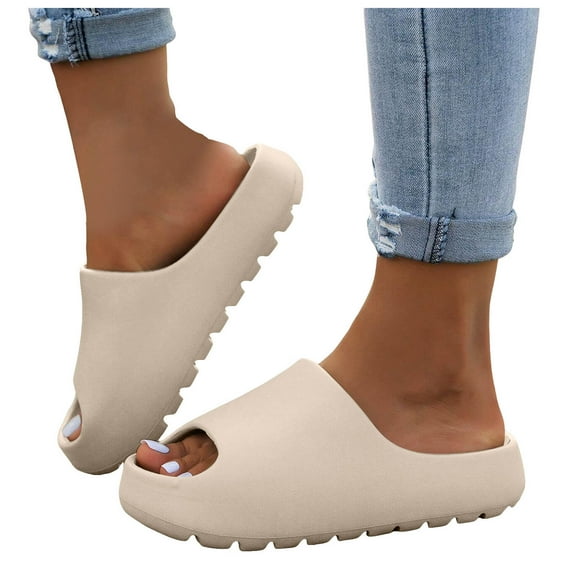 Chenyee Platform Shower Slippers for Women Men Soft Cloud Slides Lightweight Non Slip Water Shoes