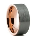 thumbnail image 2 of Charming Jewelers Tungsten Wedding Band Ring 9mm for Men Women Comfort Fit 18K Rose Gold Plated Plated Pipe Cut Flat Brushed Polished Lifetime Guarantee Size 12.5, 2 of 5