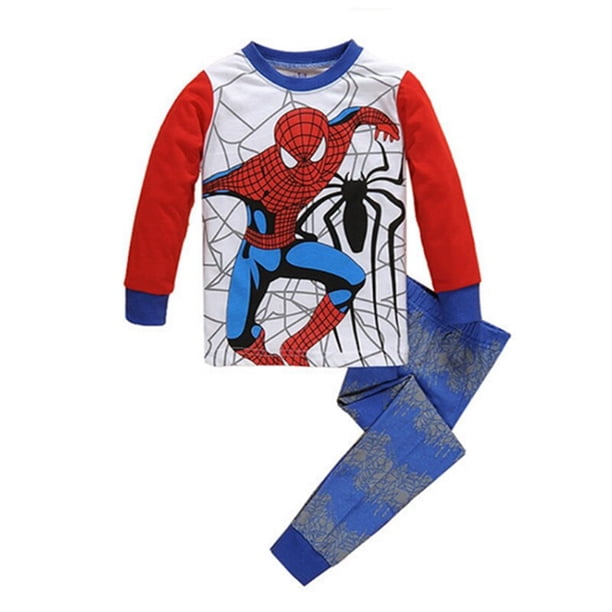 Bebé niño Mickey ropa Minnie pijamas para niño Spiderman pijamas de manga larga conjunto niños ropa de dormir otoño niñas Pyjama6T Gao Jinjia LED