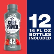 Core Power High Protein Shake, Strawberry, 42g Bottle, 14oz, 12 Pack