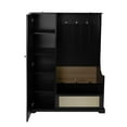 thumbnail image 2 of Spaco Wood Wardrobe Cabinet, Storage Wardrobe Cabinet with Shelves and Soft-Close Freestanding Closet, Cliset for Living Room, Entryway, Bedroom, Black, 2 of 9