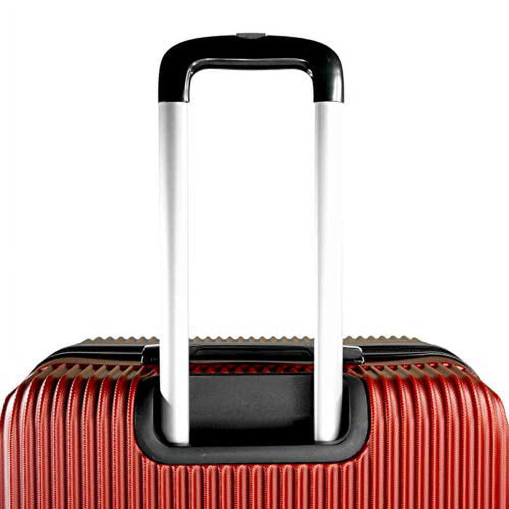 K-Cliffs 3pc Luggage set Hard Side Suitcase Lightweight 3 ABS Spinner w/Zippers in Color Red 20 in. H x 9 in. W x 14 in. L, (7.5 lbs) | 24 in. H x 11 in. W x 16 in. L, (8.5 lbs) | 28 in. H x