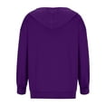 thumbnail image 5 of Ecqkame Zip Up Hoodies for Women Fashion Woman Long Sleeve Zipper Open Front Loose Outerwear Printing Blouse Coat Tops Pockets Hooded Blouse Purple L, 5 of 5