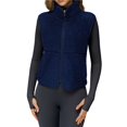 thumbnail image 1 of Chaleco de Mujer Sin Mangas, Chaqueta de Invierno de Forro Suave, Cuello Alto, de Cremallera y Bolsillo Azul L, 1 of 10