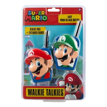 Super Mario Extended Range Walkie Talkies - Action Figures - Push to Talk Button, Children Ages 3 