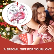 Glass Ornament Modern You Are Flamazing Beauty Pink Flamingo Crystal Glass Christmas Decor with Holiday Design Summer Tropical Birds Xmas Decor Indoor Home Holiday Party Gifts