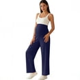 thumbnail image 6 of Abomasnow Womens Maternity Pants Over Belly High Waist Straight Leg Stretchy Pants Work Office Business Casual Pregnant Trousers with Pockets, 6 of 7