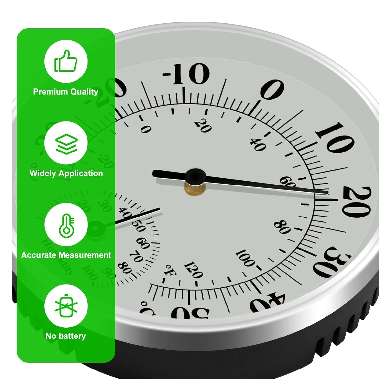 Indoor Room Thermometer with Aluminum Enclosure Outdoor Weather Station for Bathroom Kitchen Car ,Weather Forecast