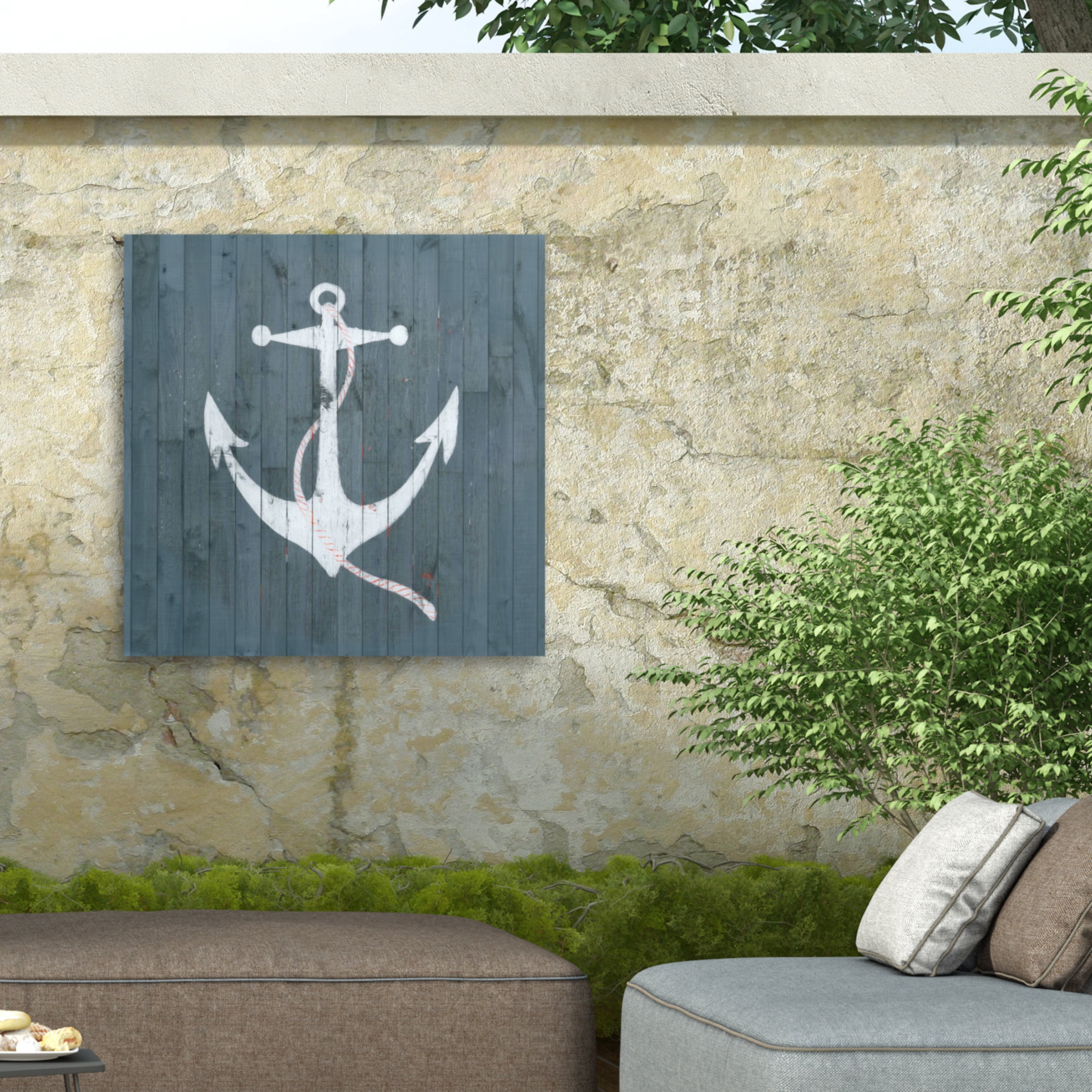 Grace Popp 'Nautical Plank IV' Outdoor Canvas 18x18