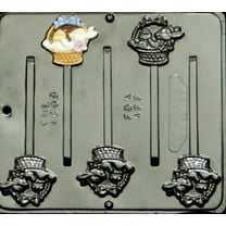 1809 Bunny in Basket Lollipop Chocolate Candy Mold