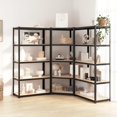 thumbnail image 1 of vidaXL 5-Layer Shelves 3 pcs Anthracite Steel&Engineered Wood, 1 of 5