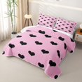 thumbnail image 3 of Erosebridal Heart shape Twin Quilt Set for Girls, Simple silhouette Print Twin Coverlet Set, Pink Black, 2-Piece, 3 of 7