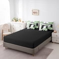thumbnail image 4 of YST Lime Green Black Grey Comforter Set With Sheets 7 Piece Twin Abstract Geometric Checkered Bedding Set Square Sequins Bed In A Bag For Kids Adults,Geometry Grid Bed Set, 4 of 5