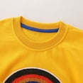 thumbnail image 5 of Kiijoy Toddler Boys Casual Sweatshirt Rainbow Embroidery Crewneck Pullover Top for Kids, 5 of 8