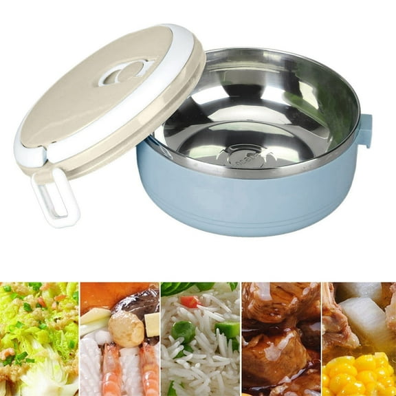 Insulated Stainless Steel Round Lunch Stackable Hot Food Containers with Secure Sealing for Fresh Meals