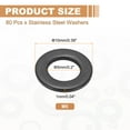 thumbnail image 2 of 80PCS M5 Stainless Steel Washers, M5x10x1mm Flat Washers Metal Crush Washer Metric Sealing Washers Assortment Kit 304 Stainless Steel Gasket Ring for Screws Bolts Automotive, 2 of 6