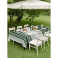 thumbnail image 5 of 60x120 Inch Outdoor Tablecloth with Umbrella Hole Zipper Rectangle Dark Green Ombre Stripe Rectangular Tablecloths Outside Waterproof Farmhouse Simple Striped Patio Table Cloth Cover for Picnic Party, 5 of 8
