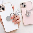 thumbnail image 5 of for Rose Gold iPhone 14 Pro Max Case for Women Girls Kickstand Ring Holder 360 TPU Rotation Rings Cases with Stand Glitter Plating Edge Work Slim Butterfly Luxury Case Girly Cover Case Black, 5 of 9