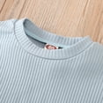thumbnail image 5 of IROINNID Infant Girl's Solid Ribbed Stitch Tops Shorts Outfits Set, 5 of 9
