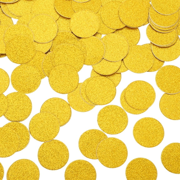 Uxcell 200Pcs Round Confetti Glitter Confetti Table Confetti Decor for Party Decorations, 1.2 x 1.2 Inch, Bright Gold