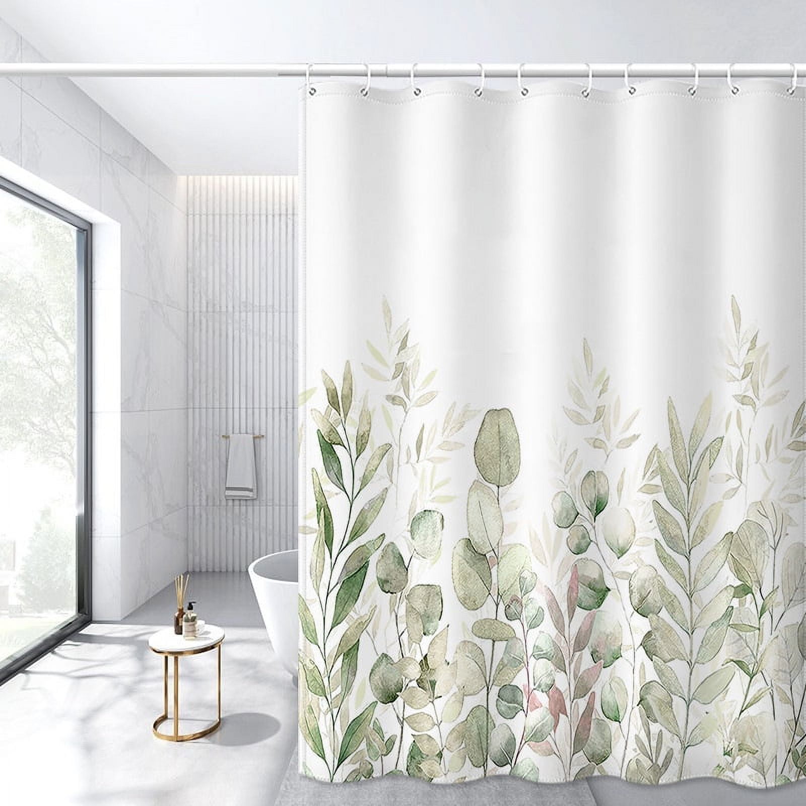 Rideau De Douche, Motif Feuilles D‘Eucalyptus Vertes, Paysage Naturel