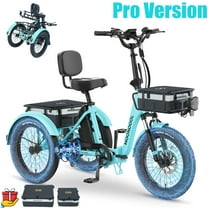 ABORON 20" Fat Tire Electric Trike 750W 48V Motorized Folding Commute E-Bike for Adult, Foldable 3 Wheel Electric Bicycle Trike for Senior Women with Front & Rear Basket