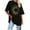 Black, variant on GEWSEY Womens Oversized Tees Loose T Shirts Half Sleeve Crew Neck Color Block Cotton Tunic Tops Black, L