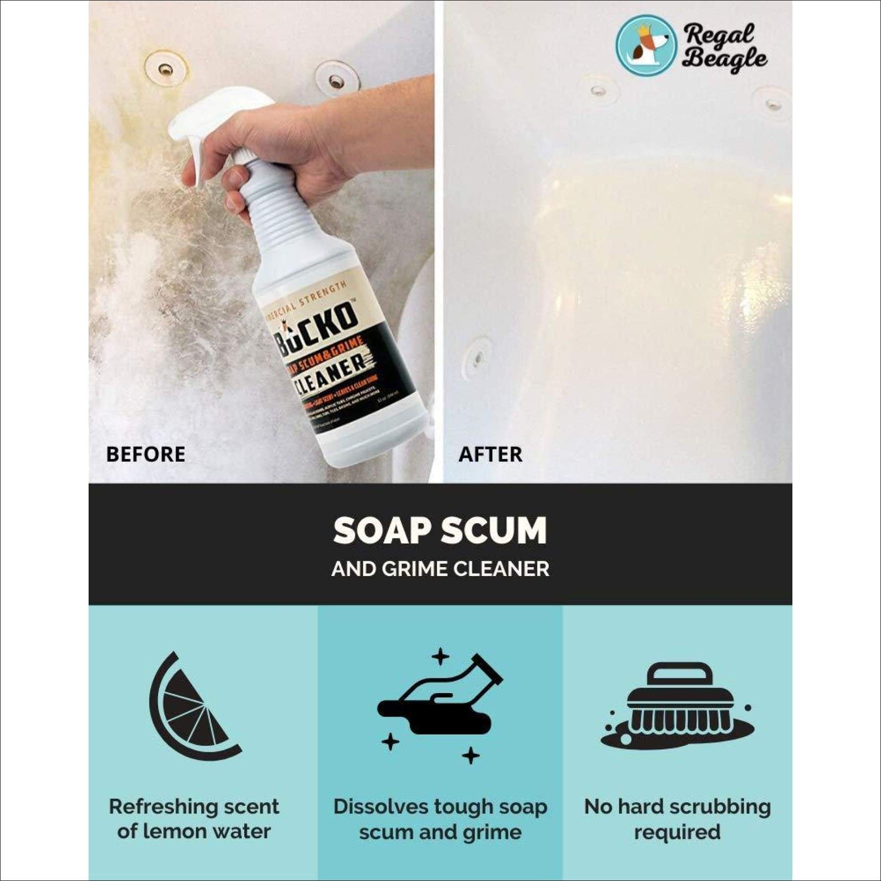 The Bucko Soap Scum and Grime Remover / Bathroom Cleaner 32 oz - Great for tubs, tile, and bathrooms. - image 2 of 7