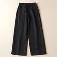 thumbnail image 4 of ZHUGeLI Pants for Women Capri Pants for Women 2024 Casual Drawstring Elastic Waist Wide Leg Cropped Pants Summer Loose Cropped Trousers With Pockets Ankle Capris Trousers Elastic Waist, 4 of 9
