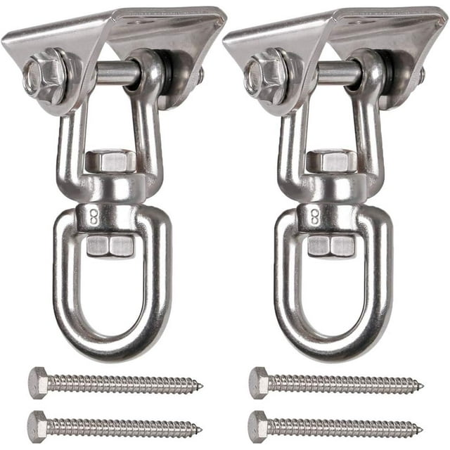 Support de Balançoire Pivotant Robuste pour Gym, Balançoire de Porche, Hamacs, Corde de Chaise, Sangles de Boxe, Siège de Balançoire de Yoga, Point d'Ancrage Antirouille en Acier Inoxydable avec Capacité de 900Kg