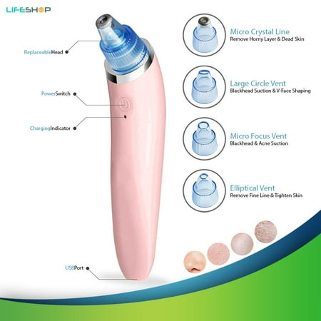 Evertone Facial Pore Vacuum Pressure Suction Acne Pore Cleanser (Rose Gold)
