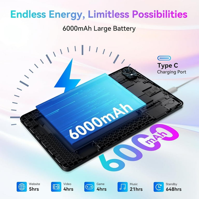 TABWEE Tablet 2025 Latest Android 15 Tablets T80, 10.5 inch Tablet