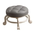 thumbnail image 4 of Abbracc Furniture Stool Low Rolling Seat Multi-Function Portable PU Padded Rolling Stool Gray, 4 of 9