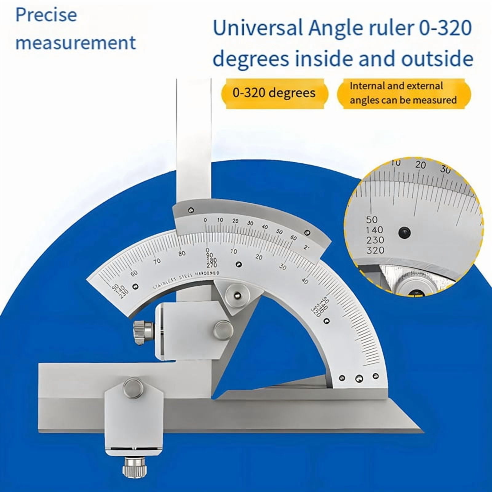 0-320 Degree Vernier Angle Ruler with Storage Box Protractor Woodworking Measuring Ruler1 x Protractor