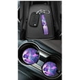thumbnail image 5 of Garronmavis Car Front Seat Cover Rear Split Bench Cover, Steering Wheel Cover, Seat Belt Cover, Air Vent Car Organizer, Car Trash Can, Rearview Mirror Cover, Coasters, Keychain, 5 of 7
